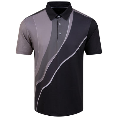 Mico Ventil8+ Stretch Regular Fit Polo Sharkskin/Forged Iron/Black - AW23