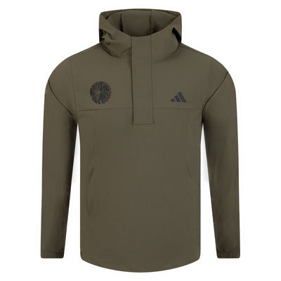No Members x adidas Ripstop Quarter Zip Pullover Hoodie Olive Strata - SS23
