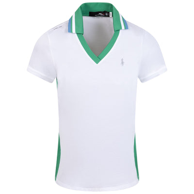 RLX Womens Cricket Polo Pure White/Raft Green - SS23