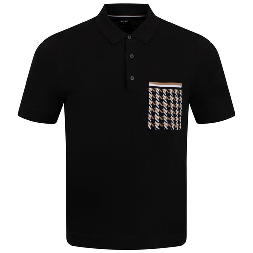 Ofiordo Knitted Cotton Regular Fit Polo Black - AW23