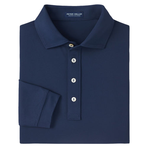 Soul Long Sleeve Performance Mesh Tailored Fit Polo Navy - AW23