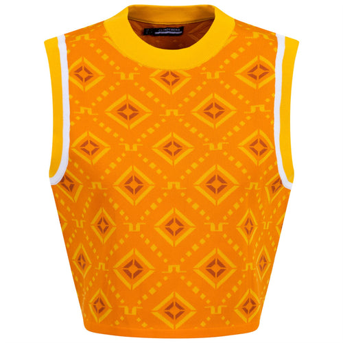 Womens Freja Knitted Vest Orange Diamond Logo - SS23